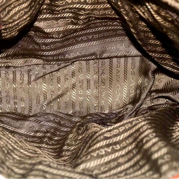 PRADA Tote Bag Wool Leather Brown Auth made in Italy ๐ฎ๐น๐น - Picture 9 of 11